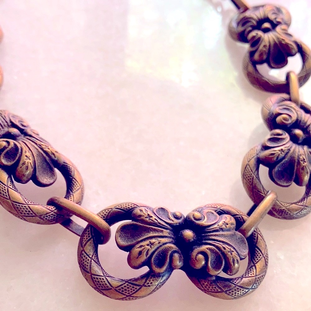Bohemian antique brass necklace